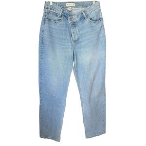 Abercrombie & Fitch Curve Love The Dad High Rise Crossover Jeans Womens 29 or 8